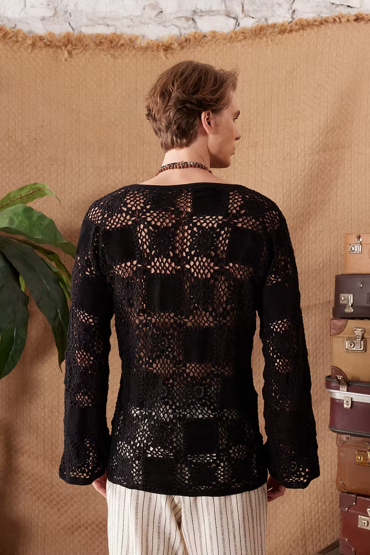 Chamois Elegant Crochet Pullover