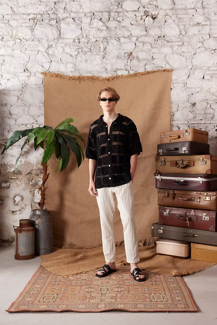 Chamois Elegant Crochet Shirt