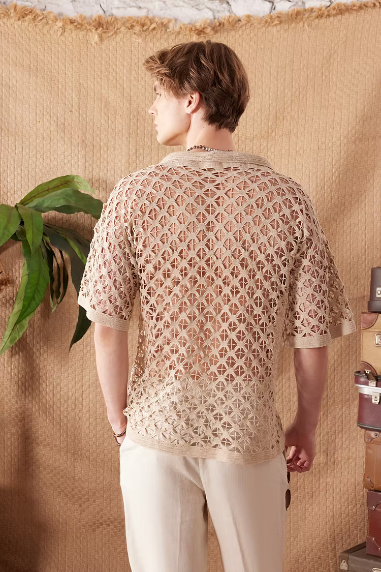 Jack of Diamonds Lace Crochet Shirt