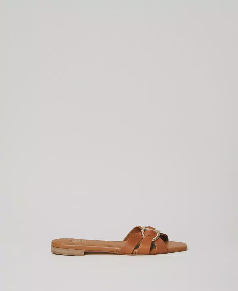 Leather slides