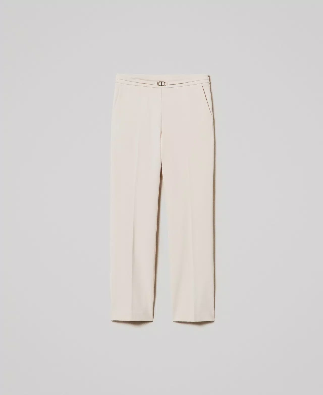 Trousers with Oval T waist strap and crease