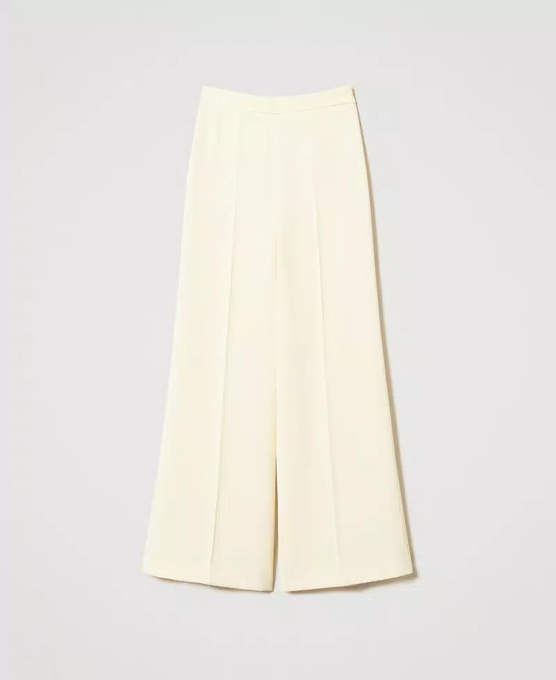Fluid crêpe palazzo trousers