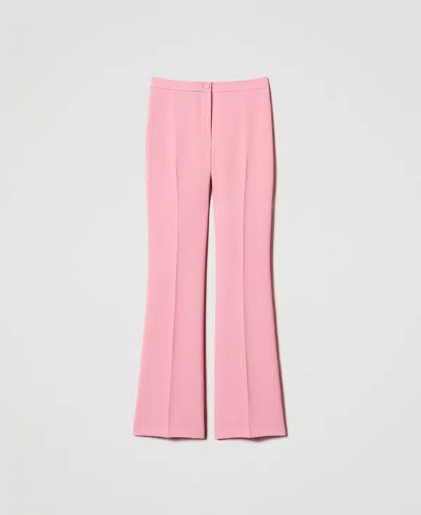 Crêpe flared trousers