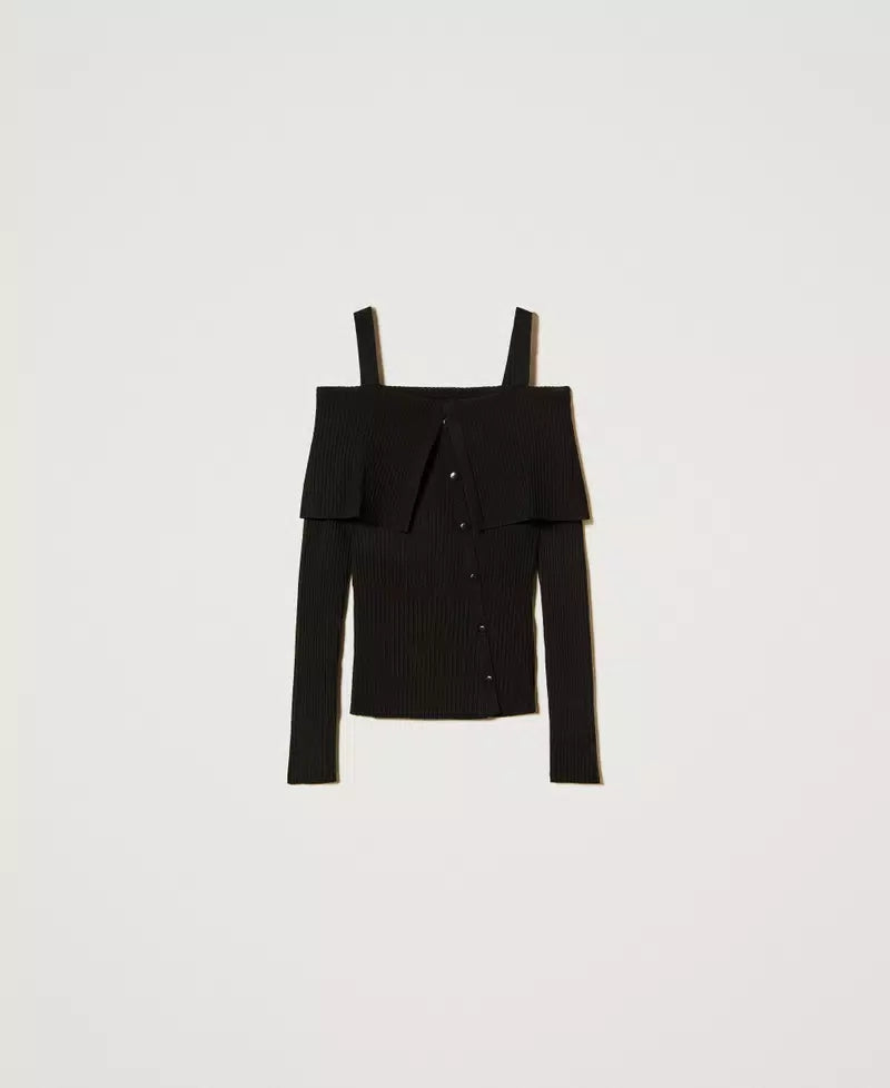 Fitted off-shoulder jumper