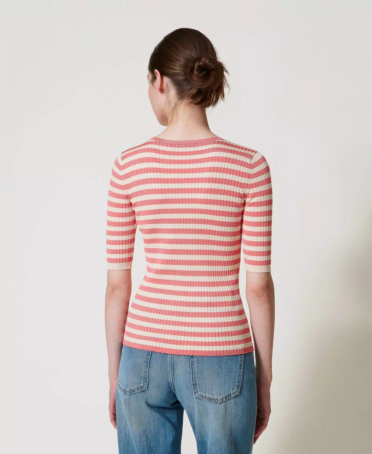 Striped jumper with short sleeves
