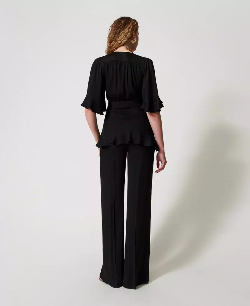 Satin palazzo trousers