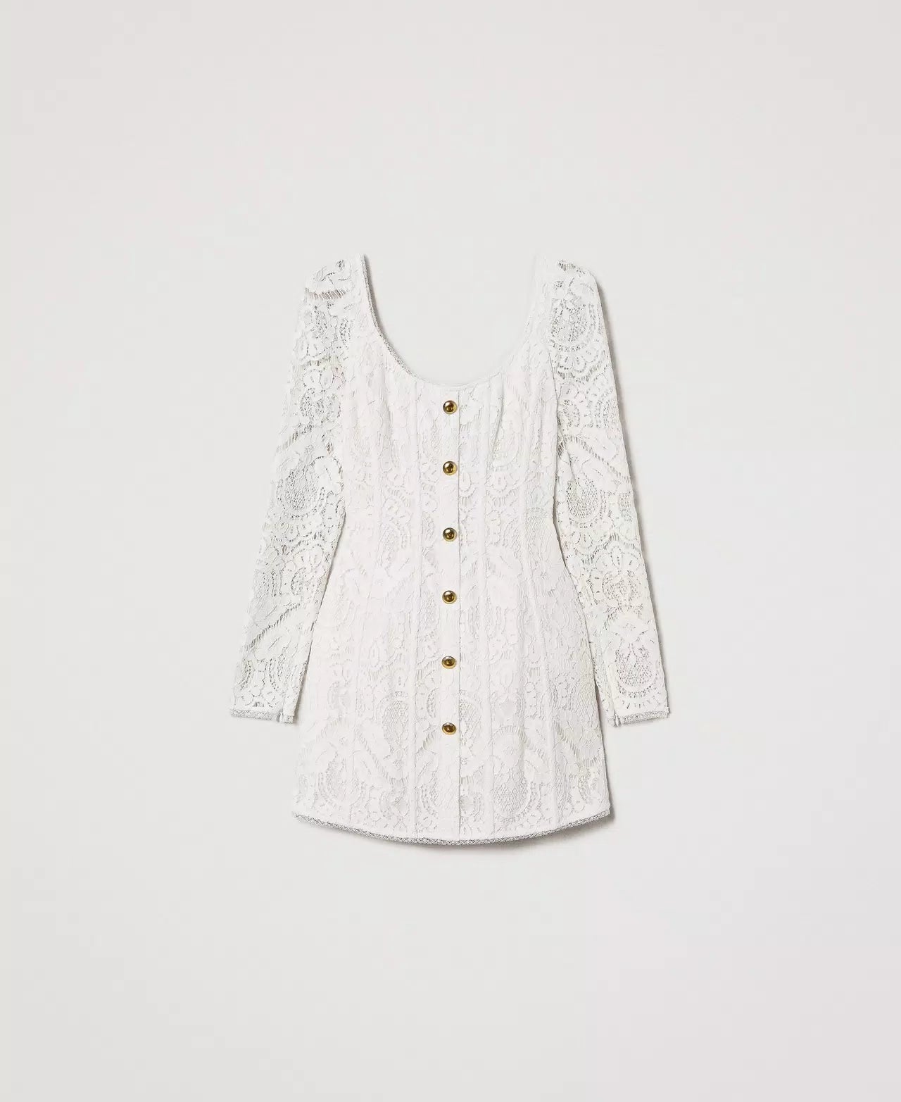 Augusta short lace dress with buttons