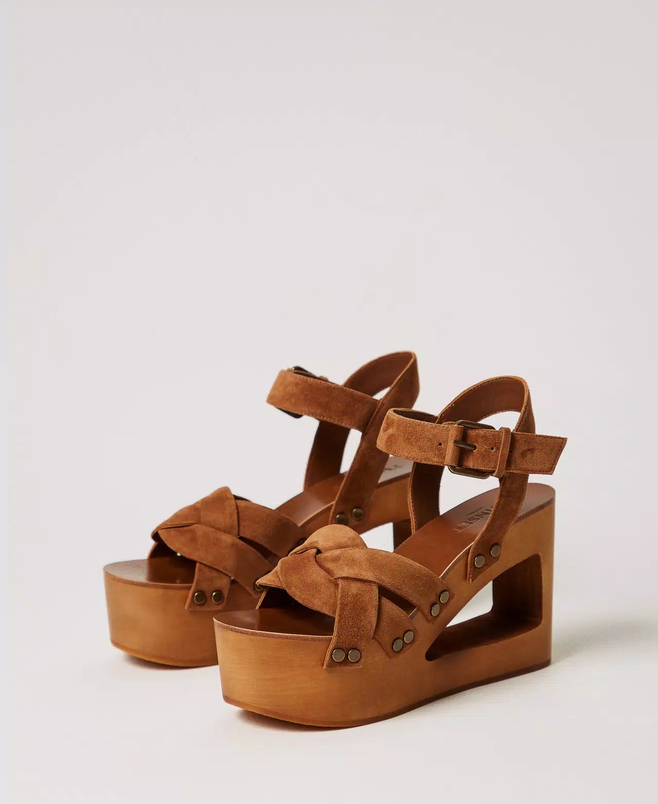 Suede clog sandals