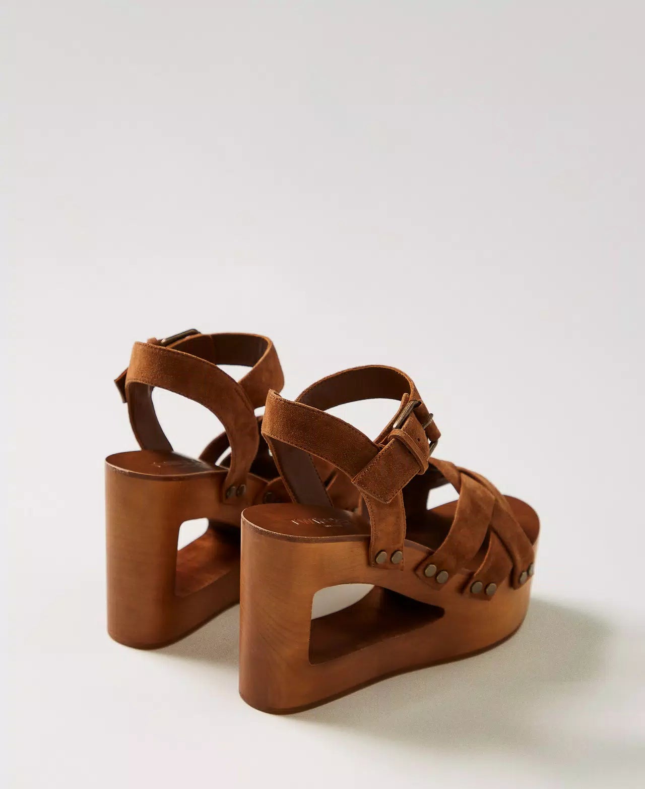 Suede clog sandals