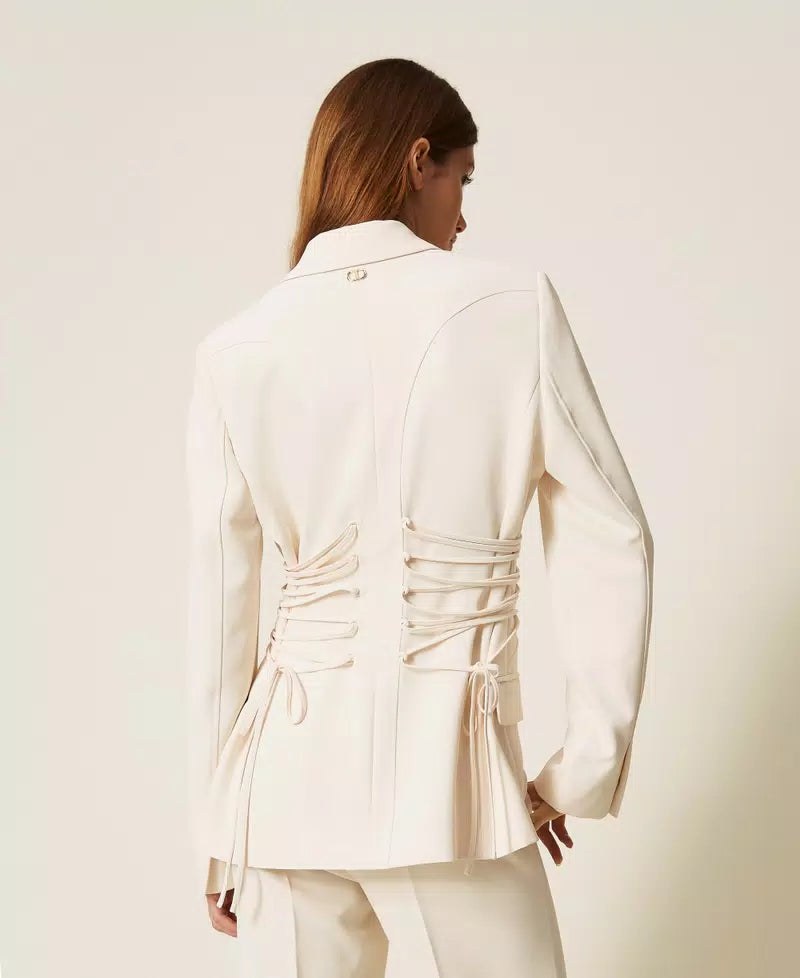 Crêpe cady blazer with ties