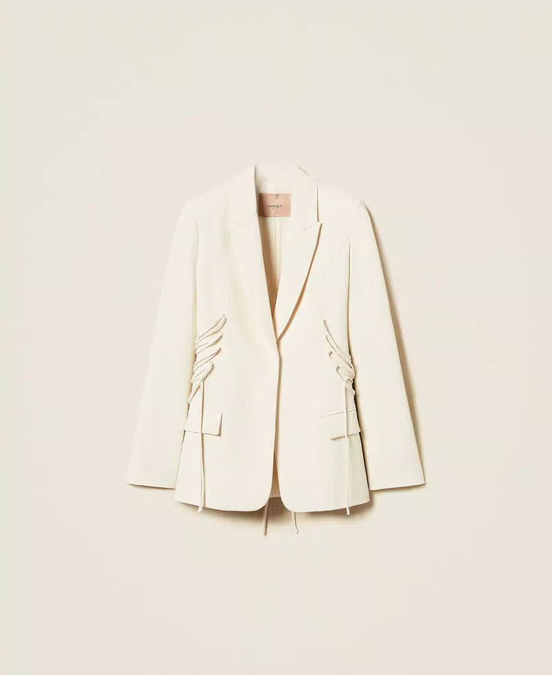 Crêpe cady blazer with ties