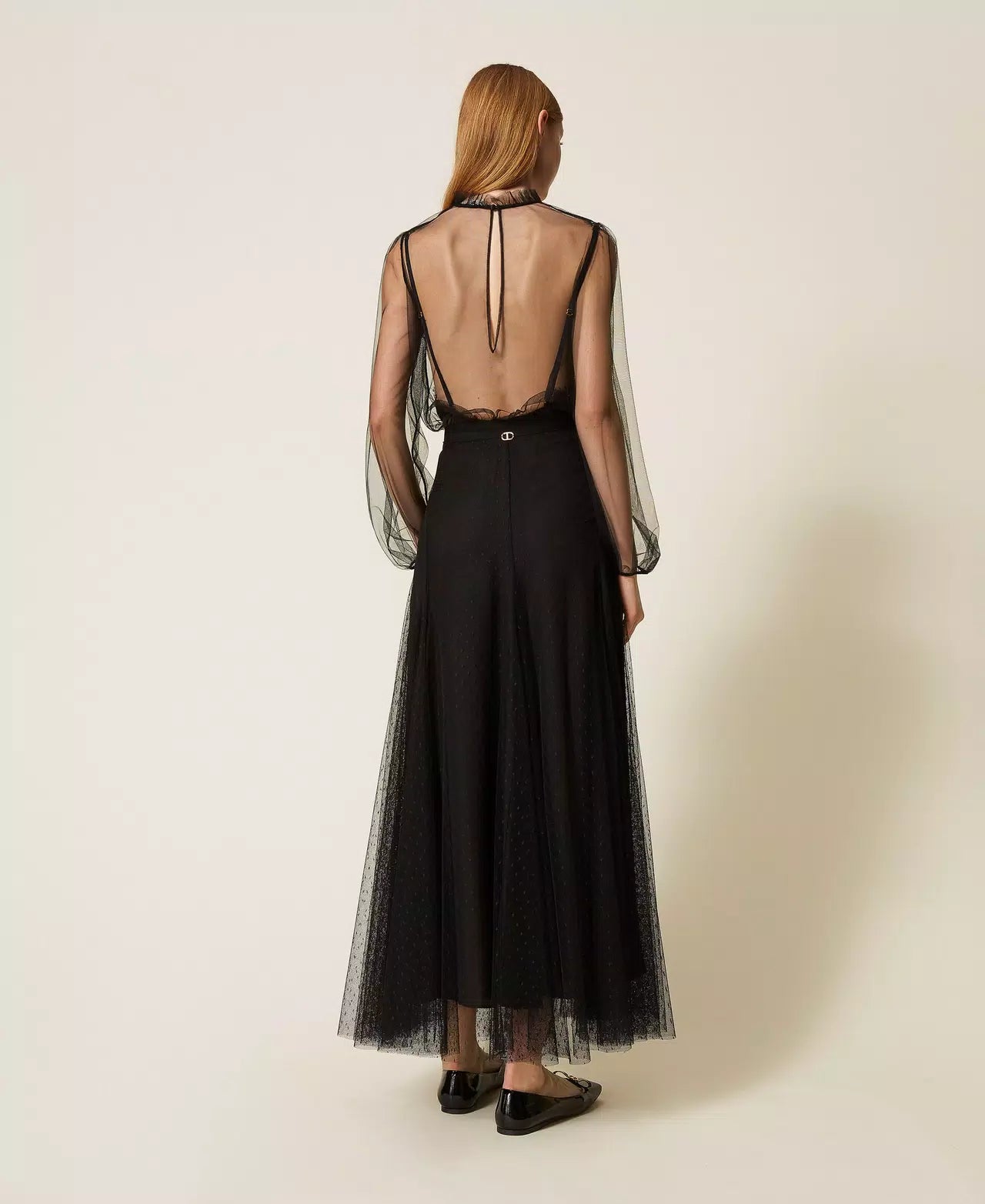 Long plumetis tulle skirt