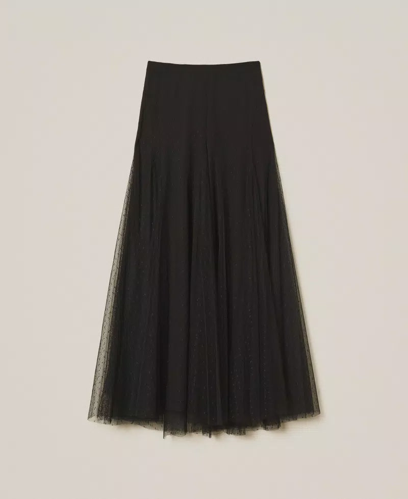 Long plumetis tulle skirt