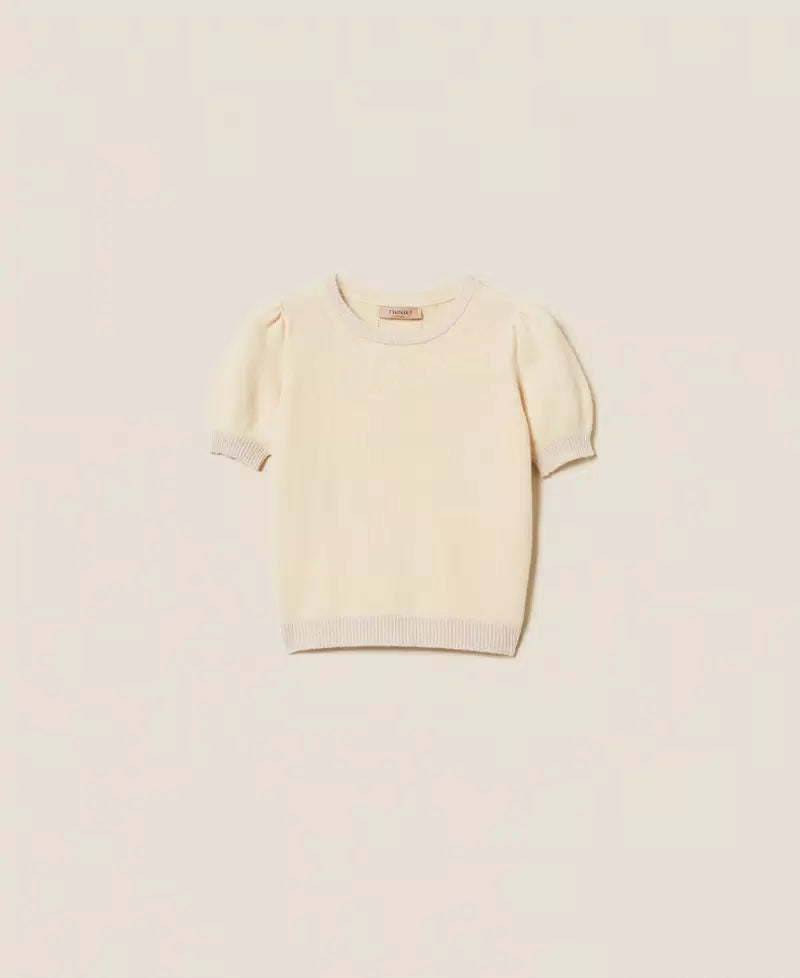 Cashmere blend jumper with lurex