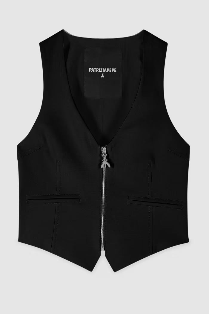 Tailored vest with zipper
