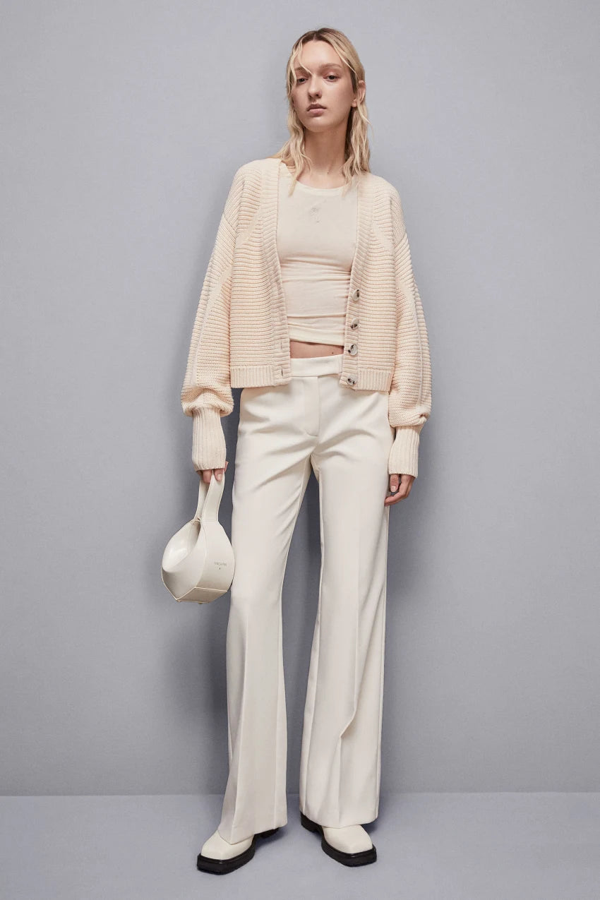 Ribbed knitted cardigan