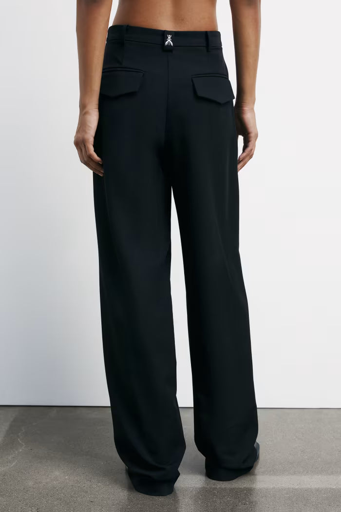 Fluid pants with pleats black