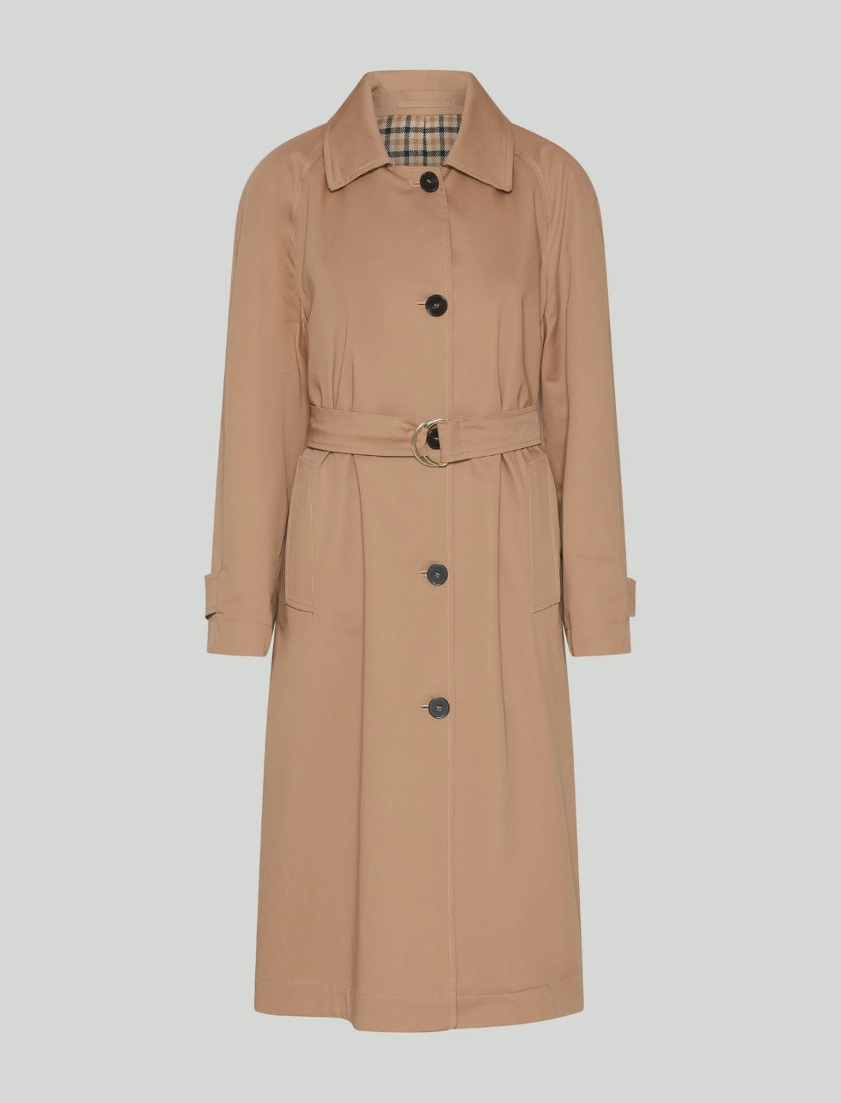 Stretch gabardine reversible trench coat