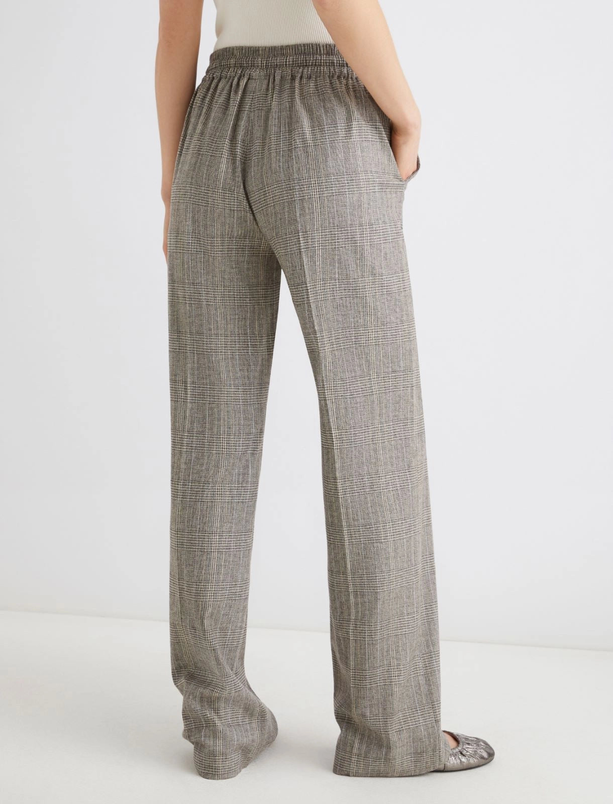 Wool trousers with string