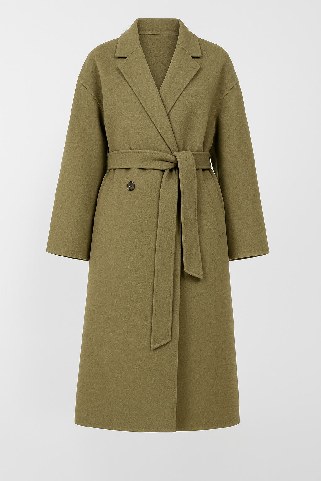 Khaki double-breasted coat