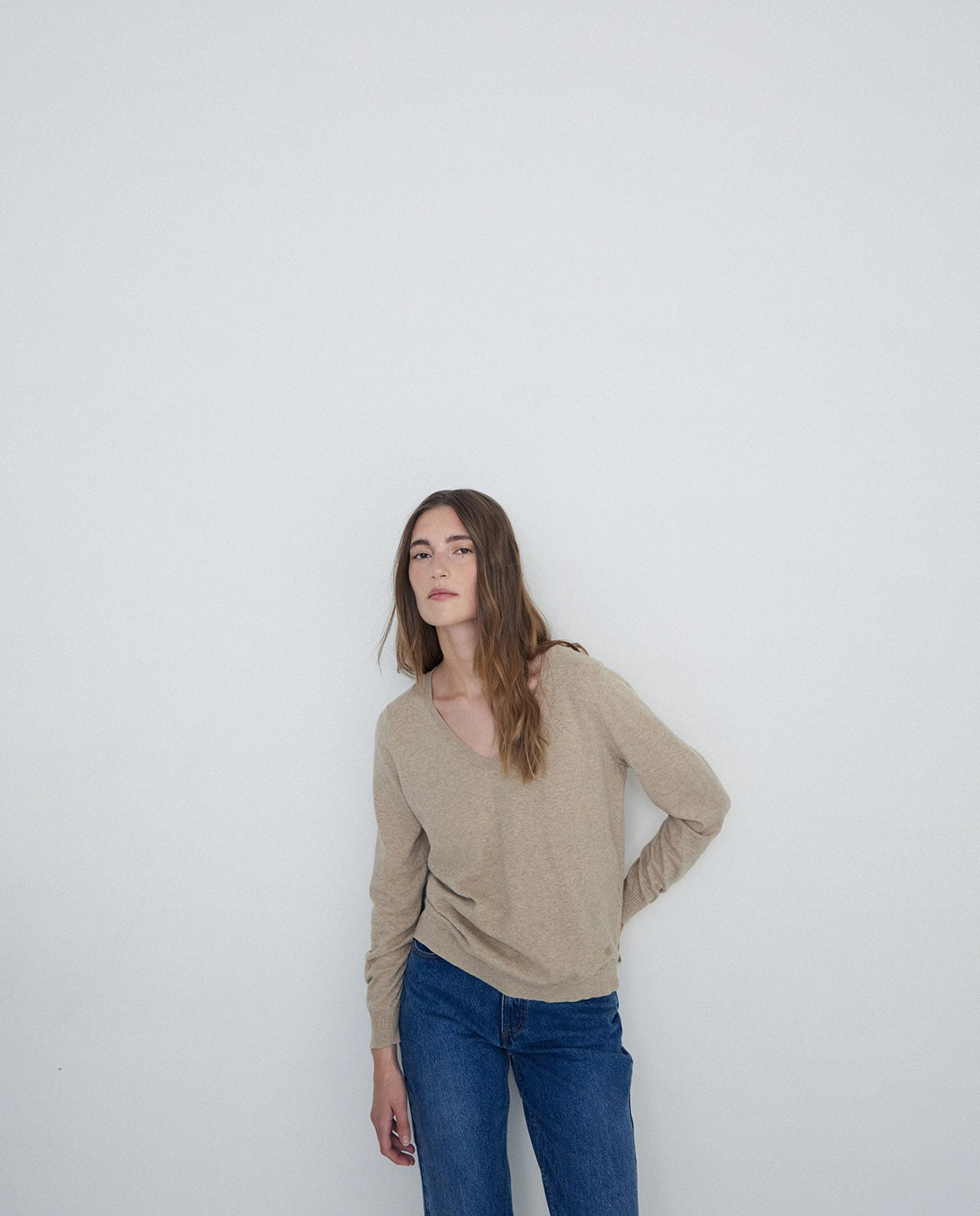 V-Neck Organic Cotton Sweater