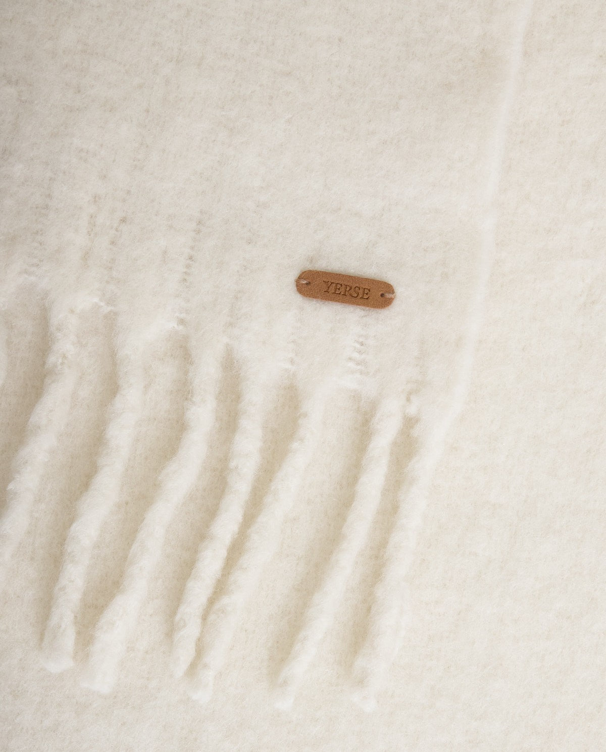 Wool-blend maxi scarf with fringe