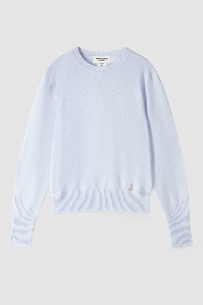 Crew neck cashmere sweater blue