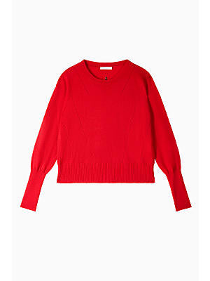 "ESSENTIAL" red sweater with round neck