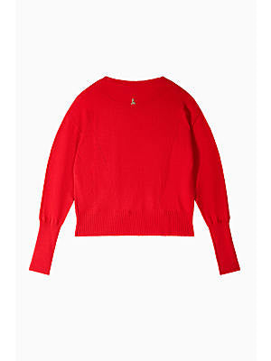 "ESSENTIAL" red sweater with round neck