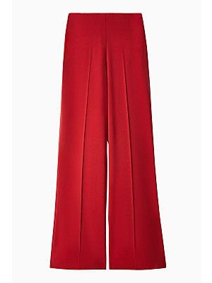 Belted palazzo-fit pants