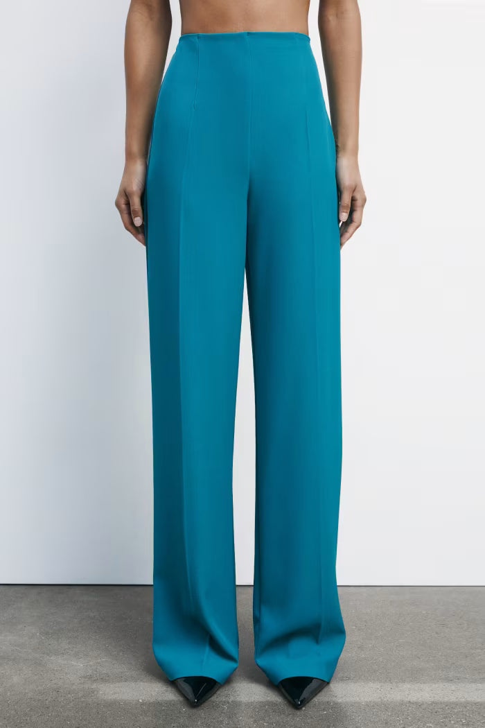 High-waisted palazzo pants