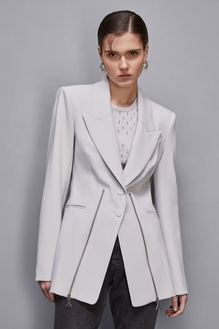 Zippered two-button jacket