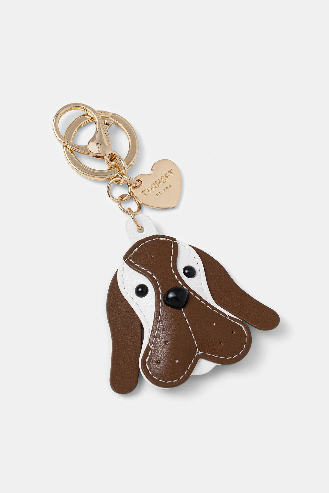Dog-shaped leather bag charm