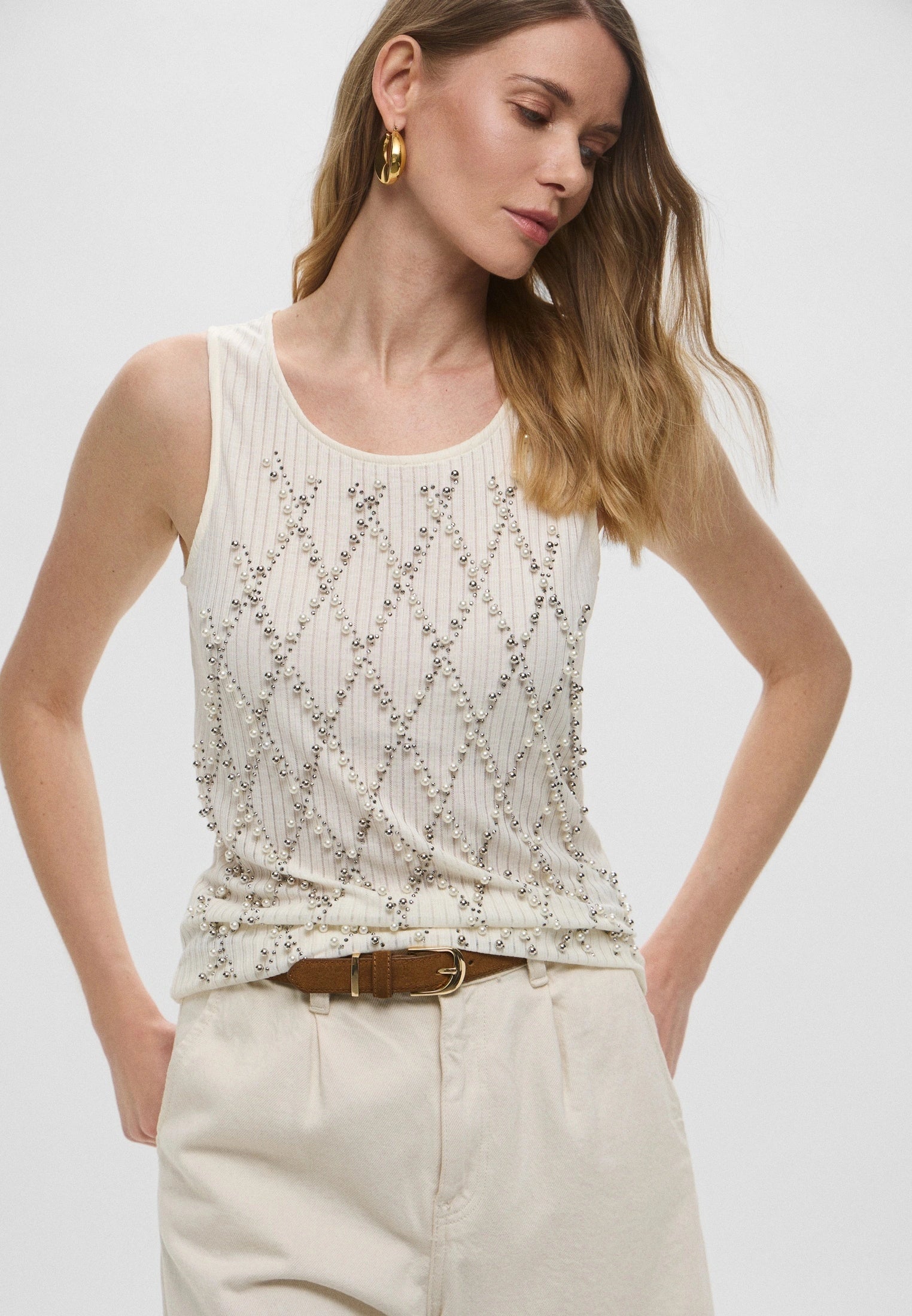 Beaded knit top