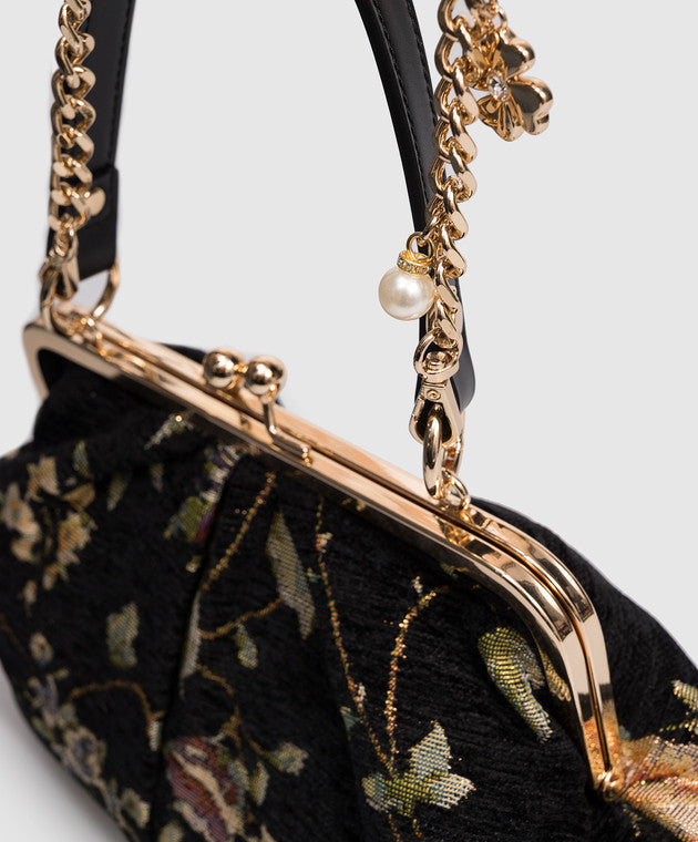 Floral jacquard shoulder bag