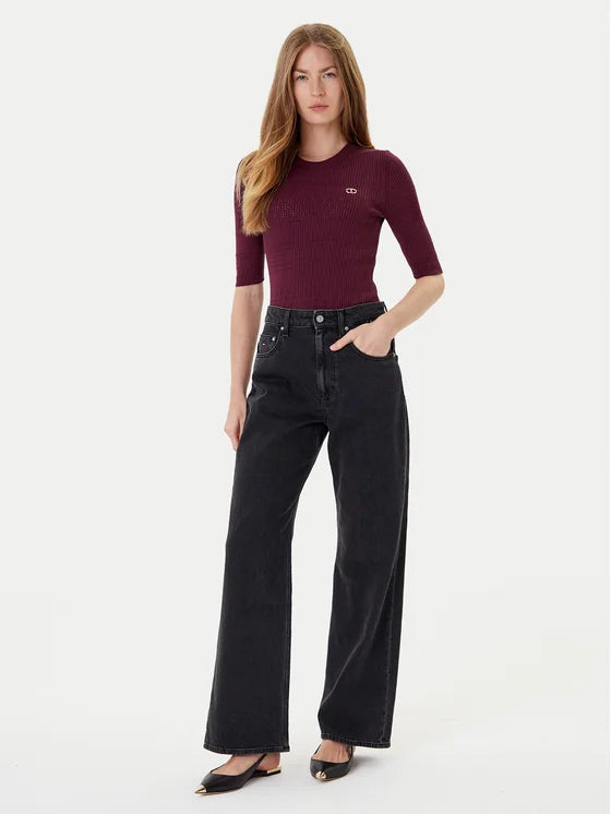 Viscose jersey top bordeaux