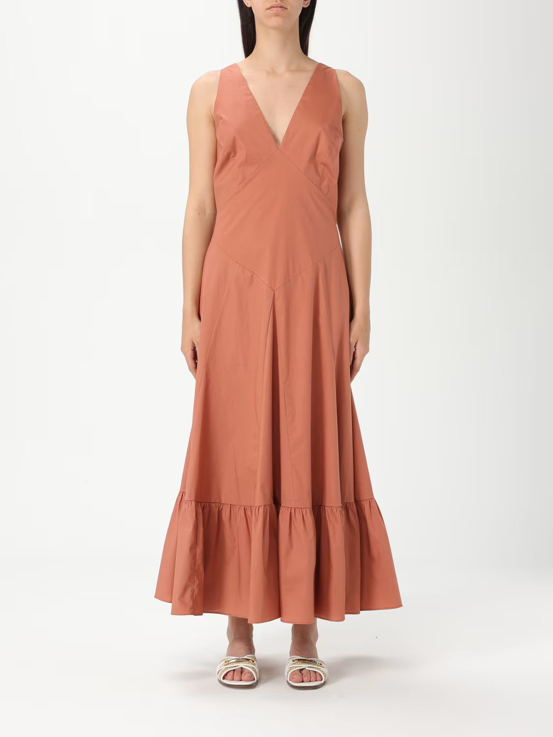 Tie-band cotton dress